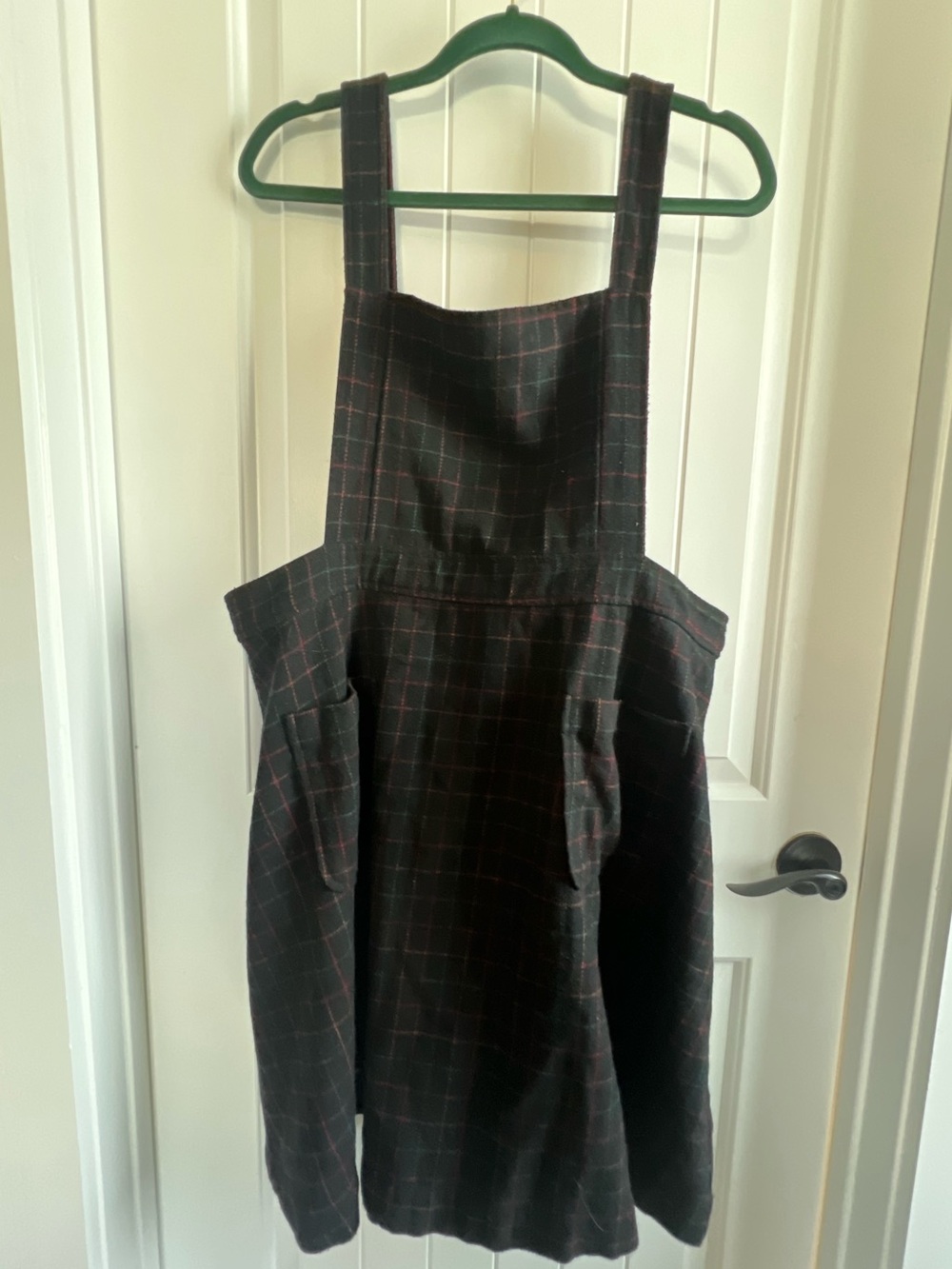 ModCloth black plaid pinafore